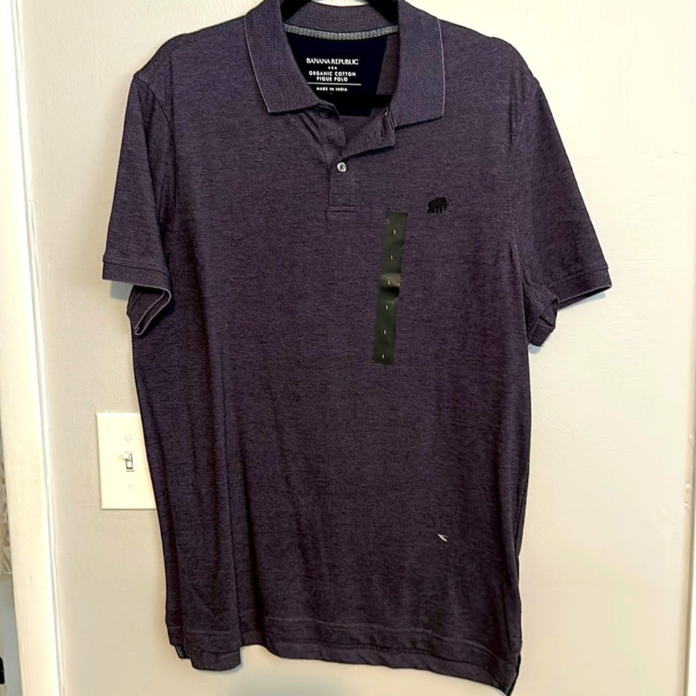Mens Eggplant Short Sleeve Banana Republic Polo NWT size Large